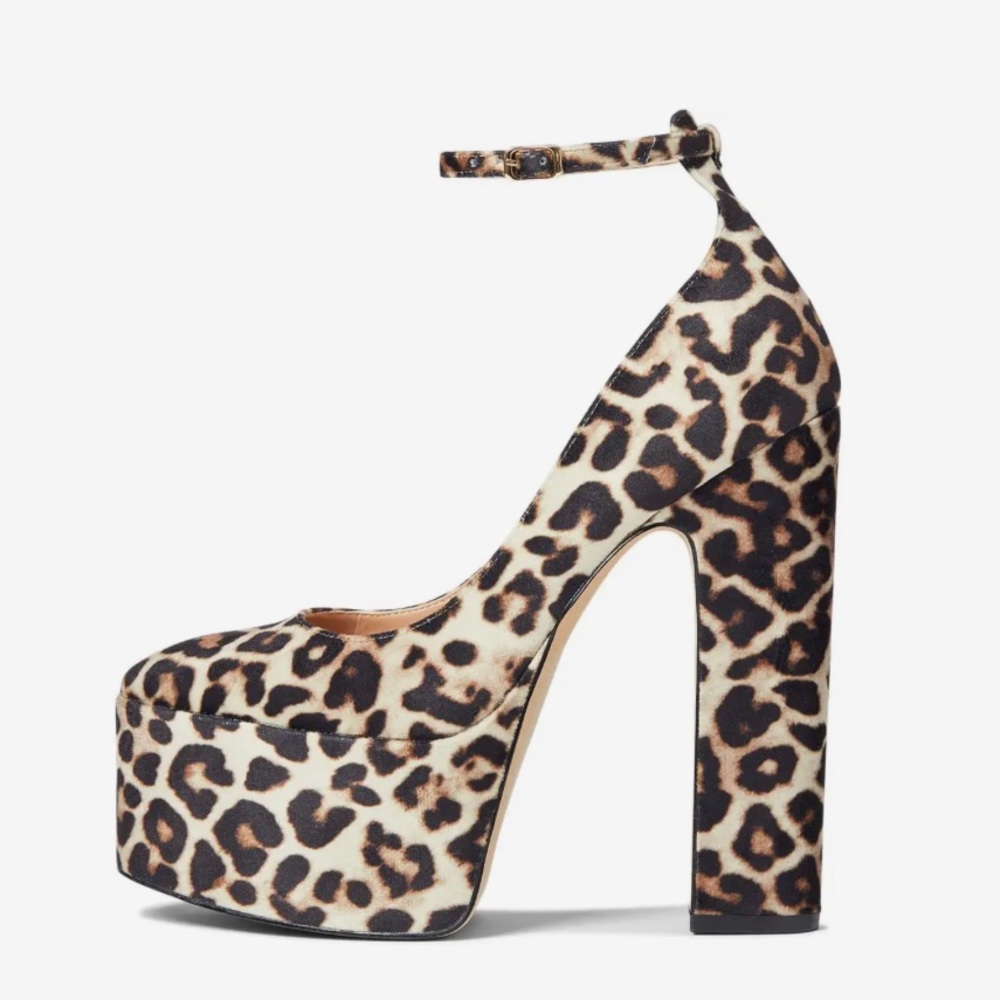 Steve Madden Skyrise Leopard Velvet Platform Pumps. - Picture 2 of 13